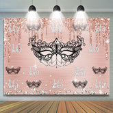 Masque noir diamants roses paillettes 16e anniversaire toile de fond
